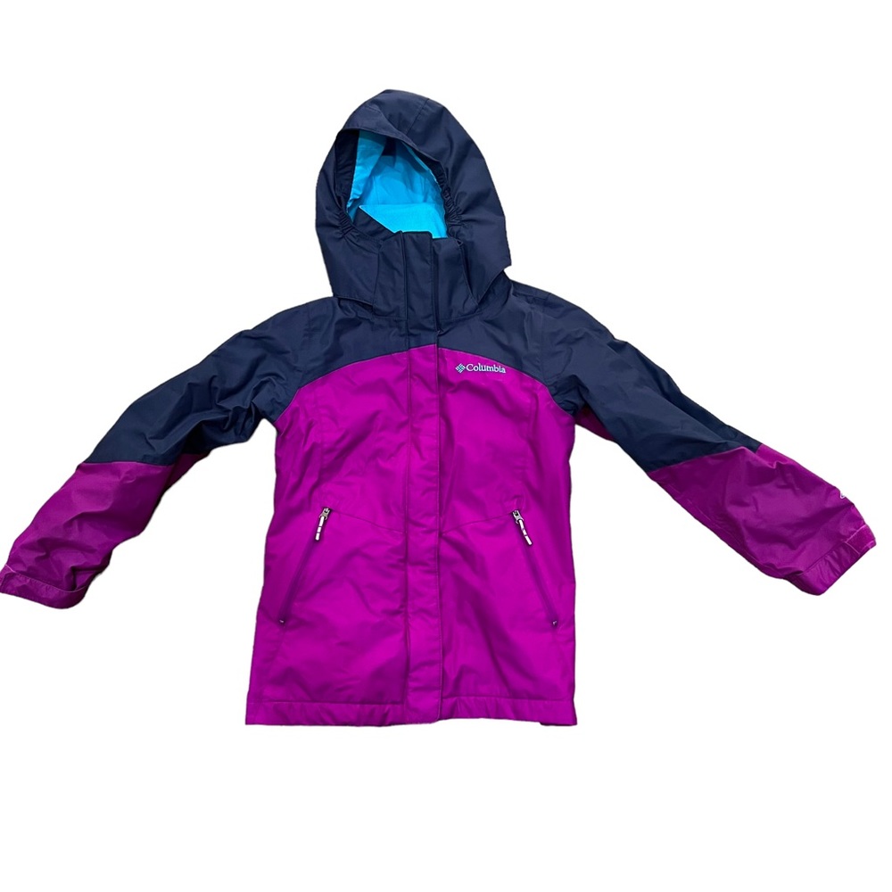 Columbia Kids Small 7/8 Pink Blue Omni Tech Zip Up Intercharge Jacket